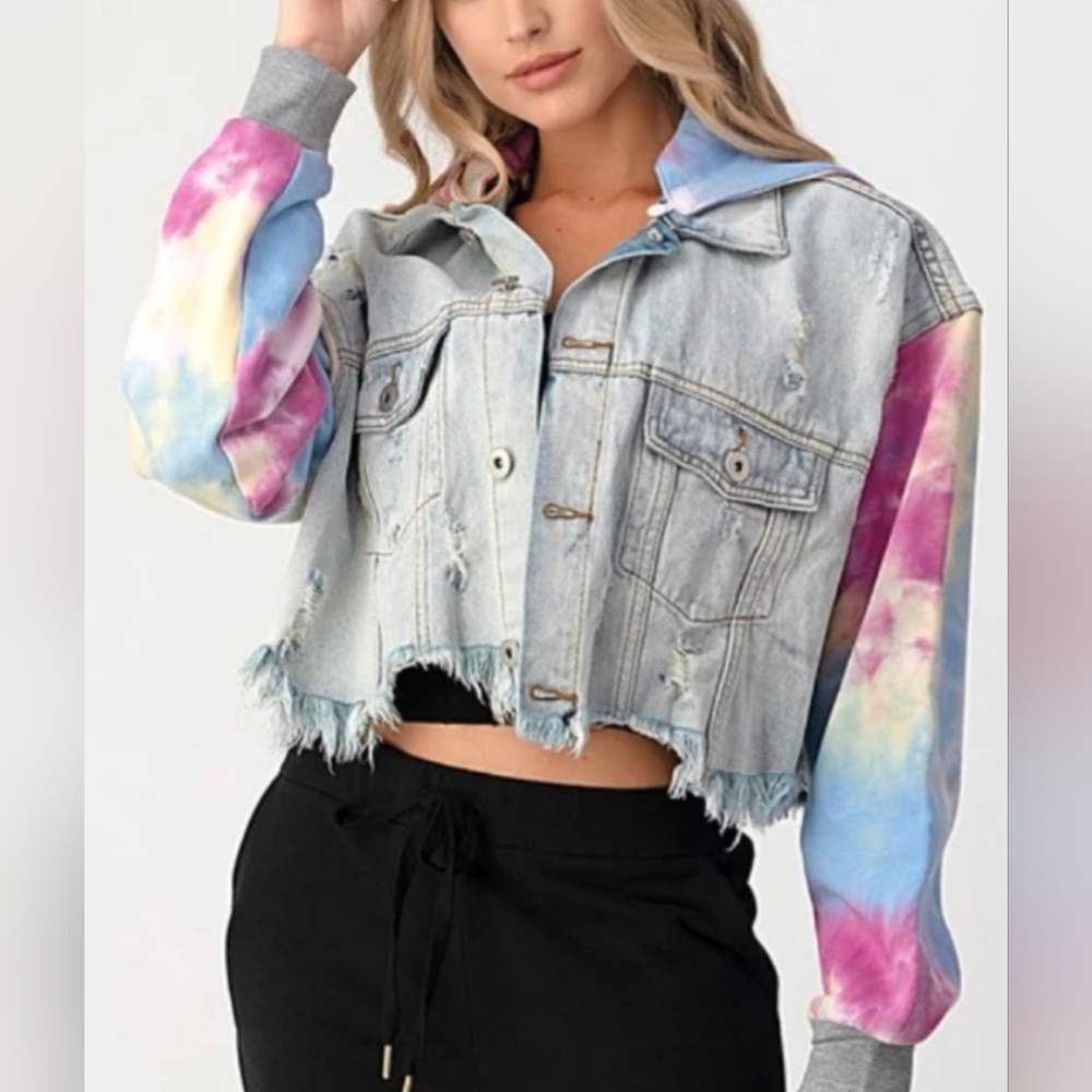Dance & Marvel Tie-Dye Denim Jacket. NWOT‎